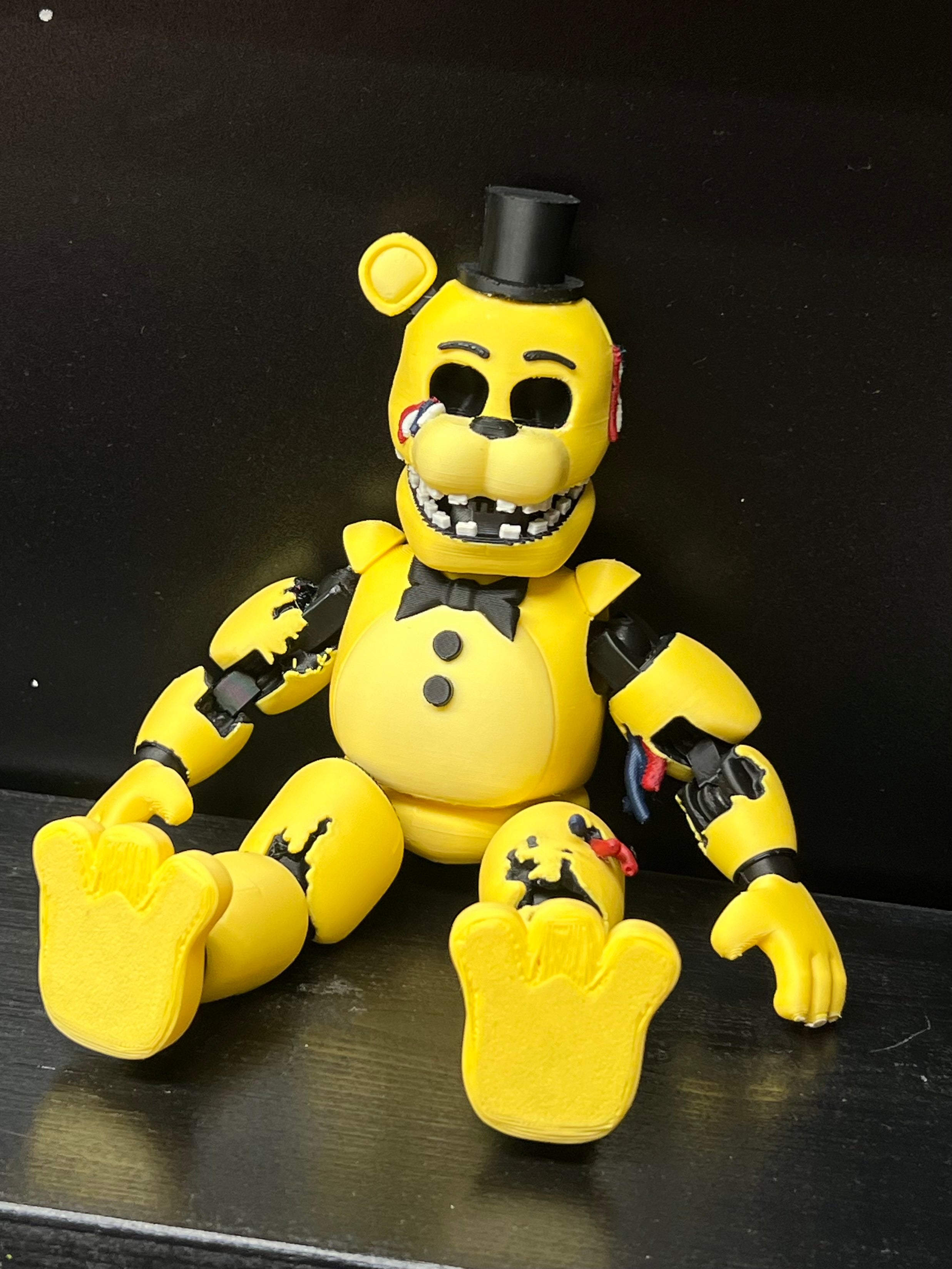 Golden Freddy Custom Articulating Figure FNAF Five Nights At Freddy’s