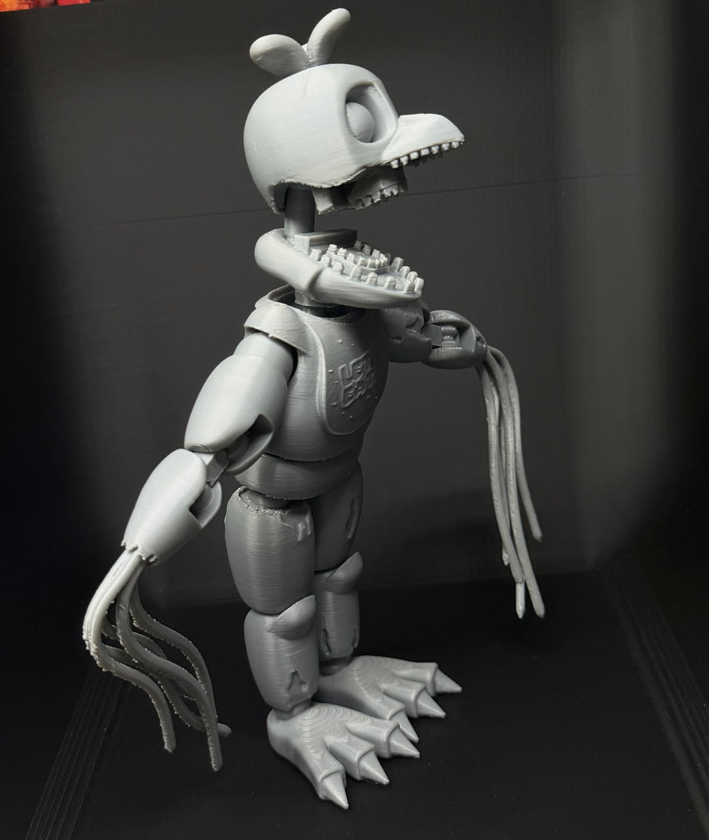 Withered Chica Custom Uncolored Articulating Figure FNAF Five Nights At Freddy’s
