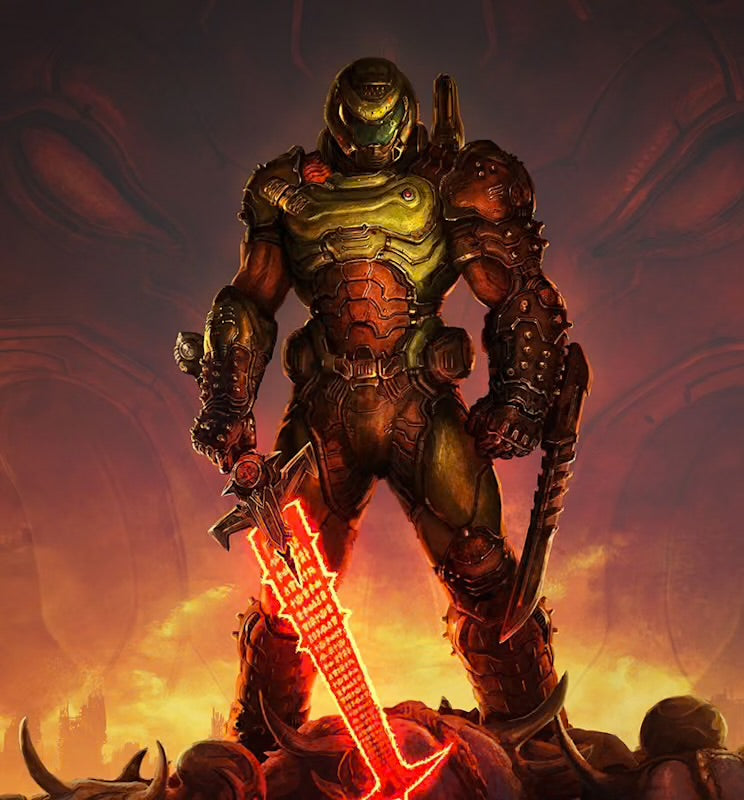 Doom Slayer Iconic Pose Statue From Doom Eternal