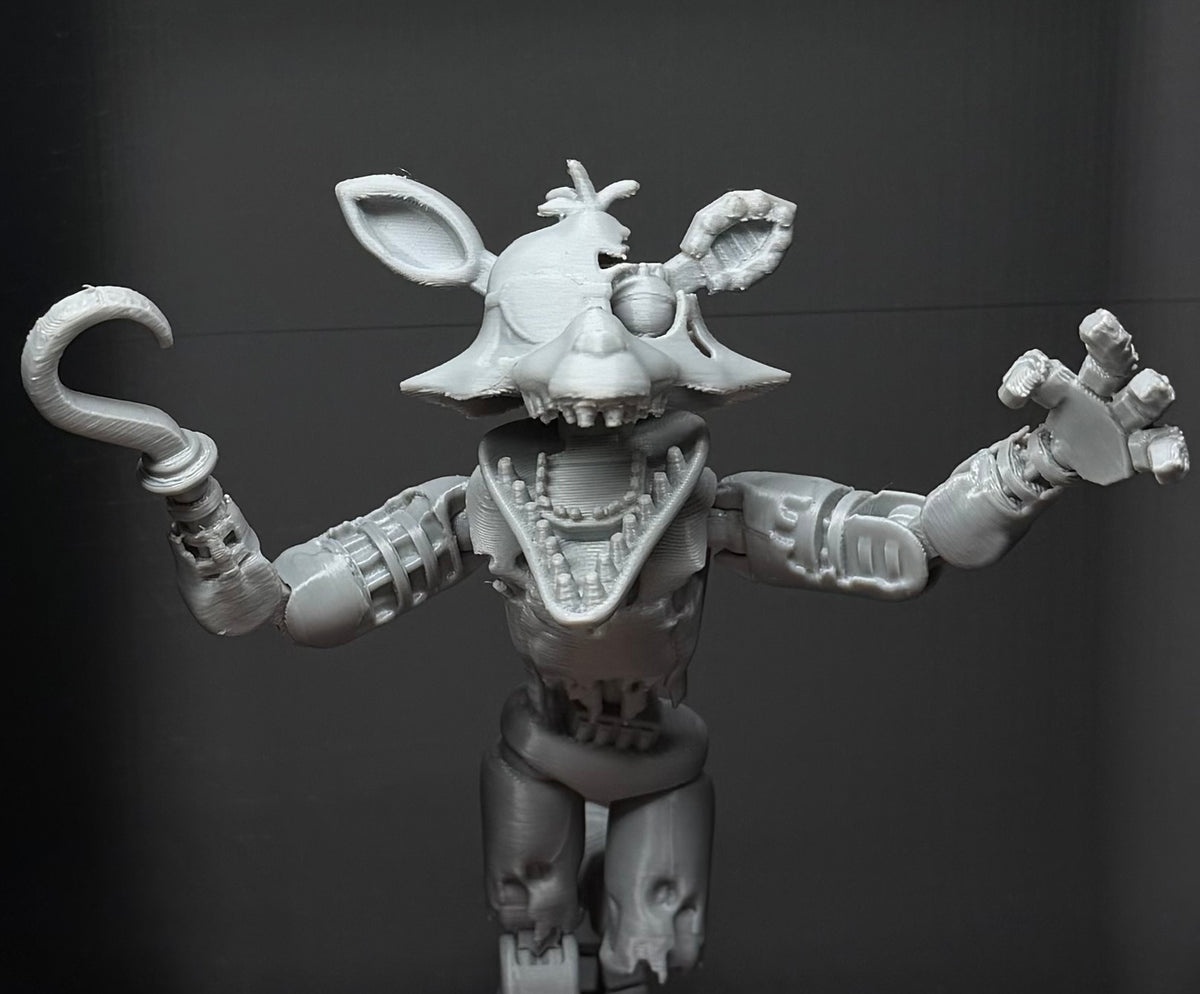Withered Foxy Custom Uncolored Articulating Figure! FNAF Five Nights At Freddys