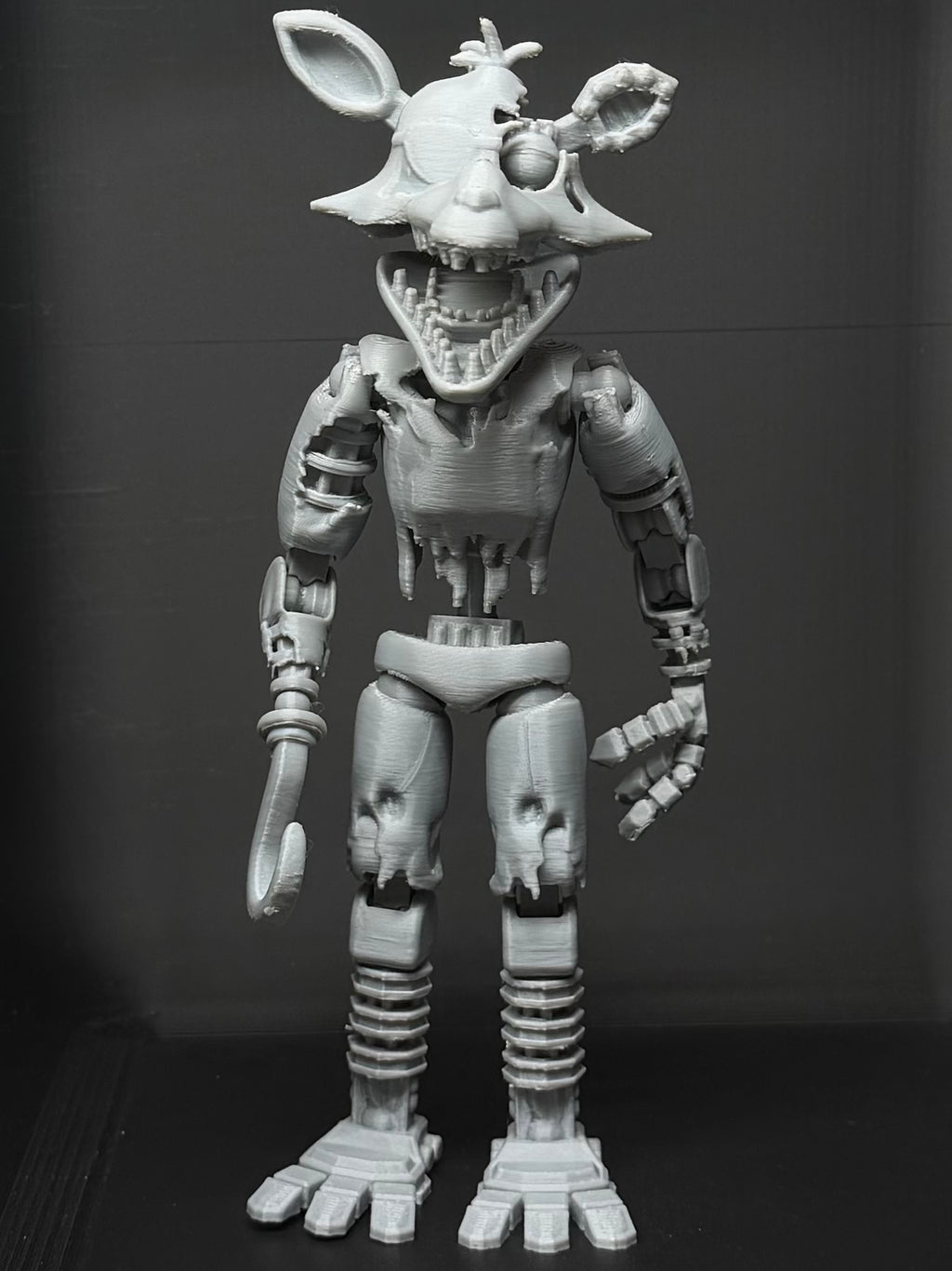 Withered Foxy Custom Uncolored Articulating Figure! FNAF Five Nights At Freddys