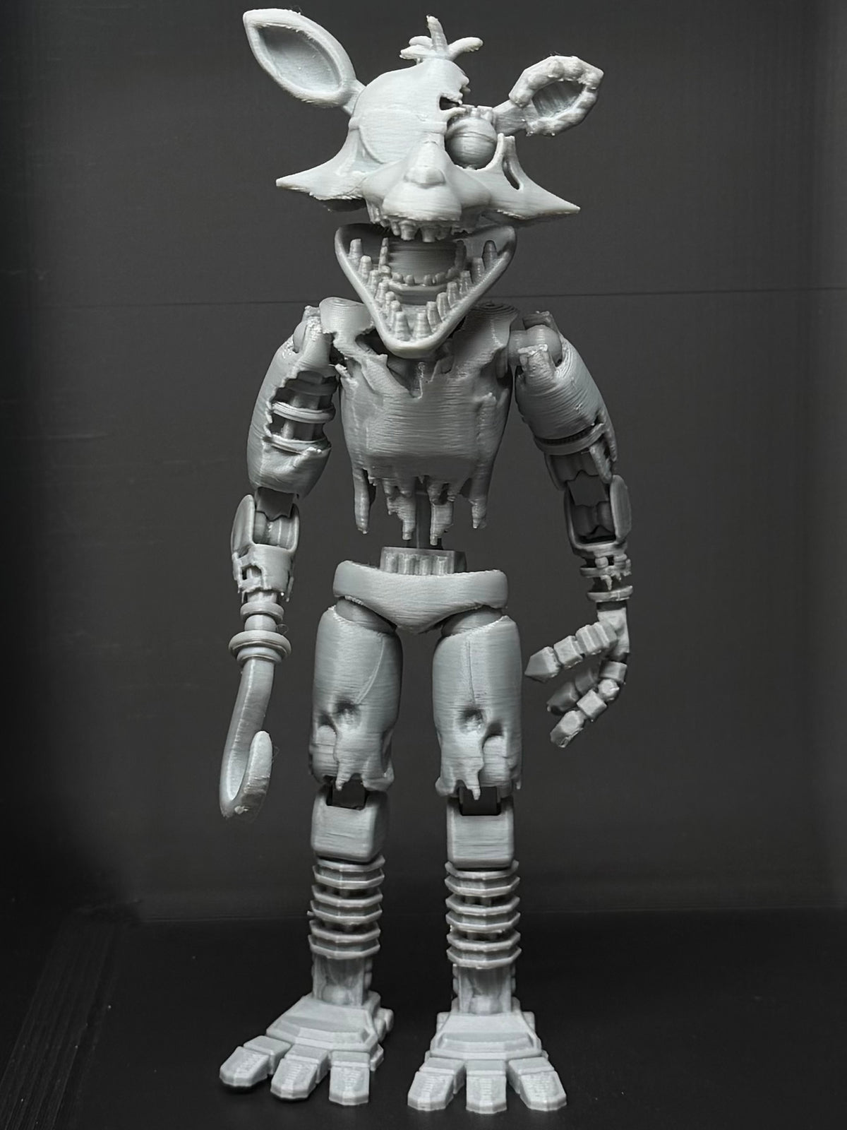 Withered Foxy Custom Uncolored Articulating Figure! FNAF Five Nights At Freddys