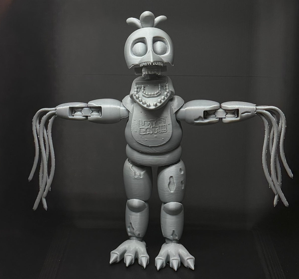 WITHERED 4 PACK Custom Uncolored Articulating Figures FNAF Five Nights At Freddy