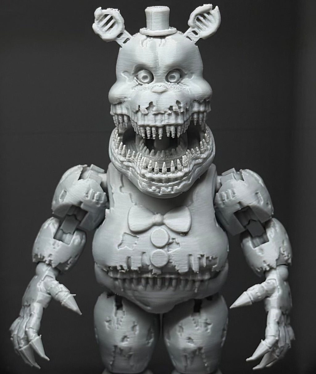 NIGHTMARE FREDBEAR Uncolored Articulating Figure FNAF Five Nights At Freddy’s