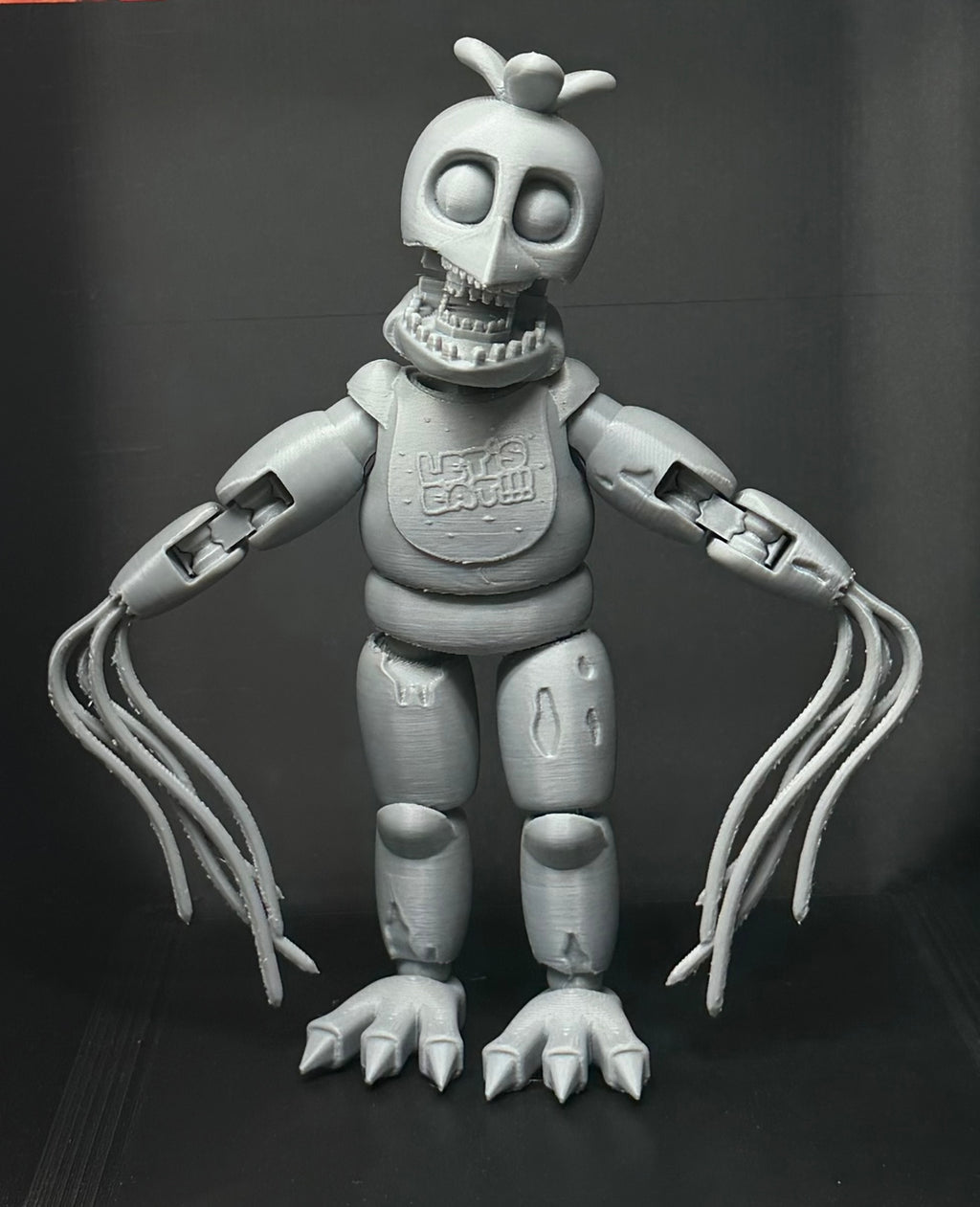 Withered Chica Custom Uncolored Articulating Figure FNAF Five Nights At Freddy’s
