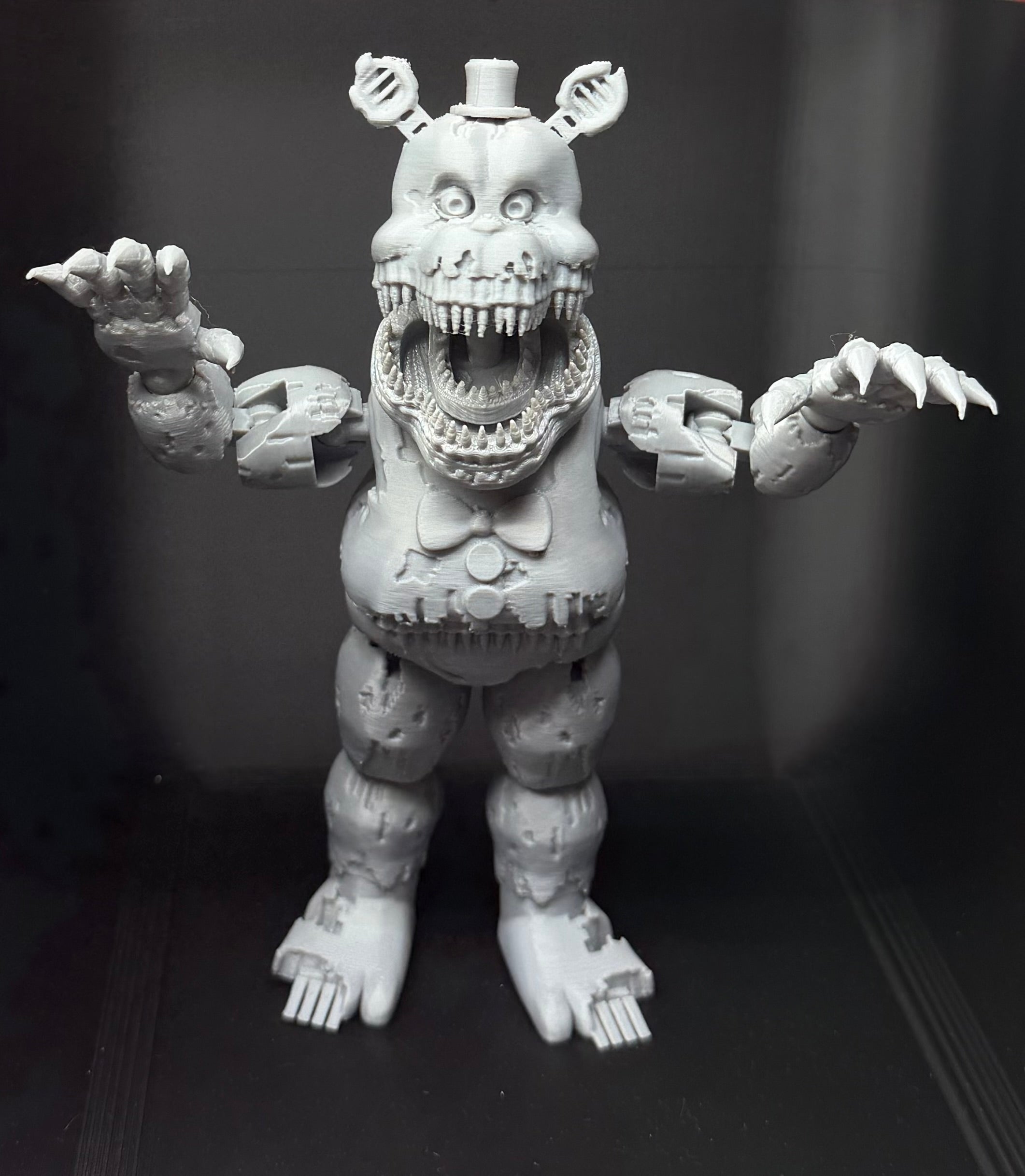 NIGHTMARE FREDBEAR Uncolored Articulating Figure FNAF Five Nights At Freddy’s