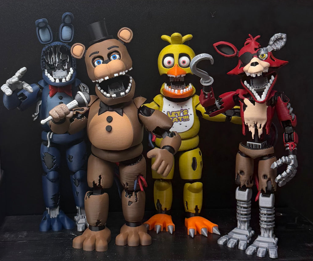 Withered 4 Pack Bundle Custom Articulating Figures FNAF Five Nights At Freddy’s