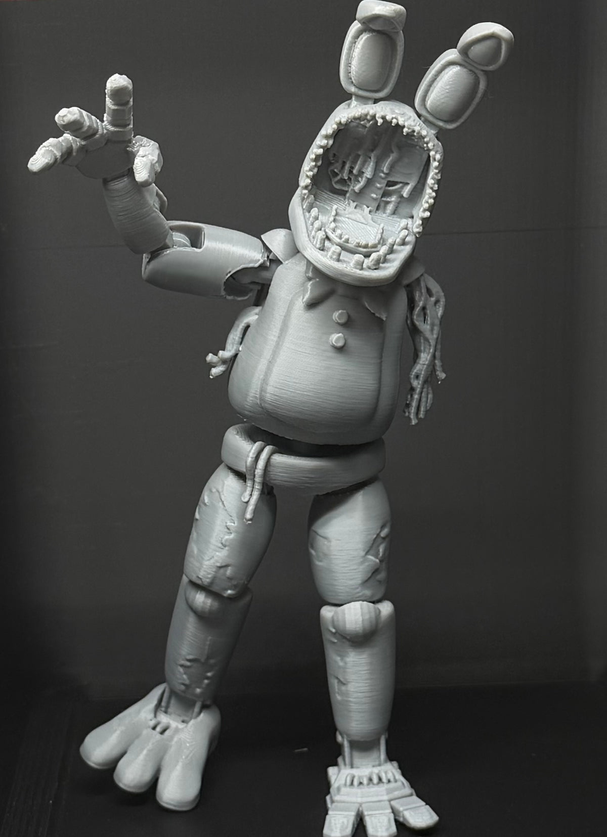 Withered Bonnie Custom Uncolored Articulating Figure FNAF Five Nights At Freddys